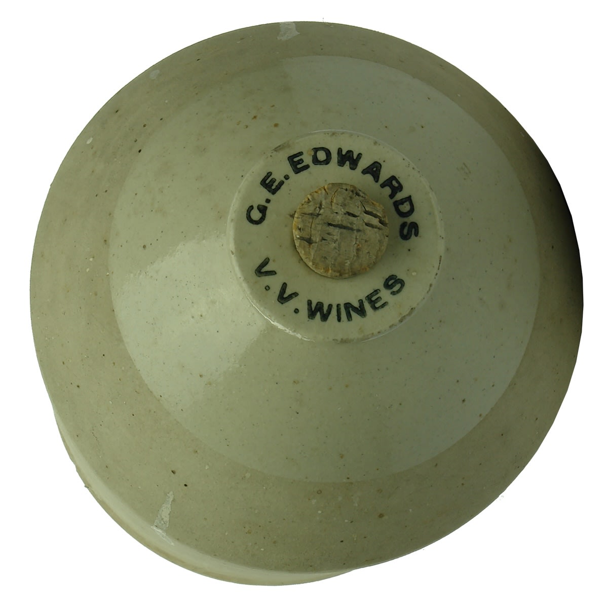 Demijohn. Lip Printed. G. E. Edwards V. V. Wines. (Sawyers Gully, Hunter Valley, New South Wales)