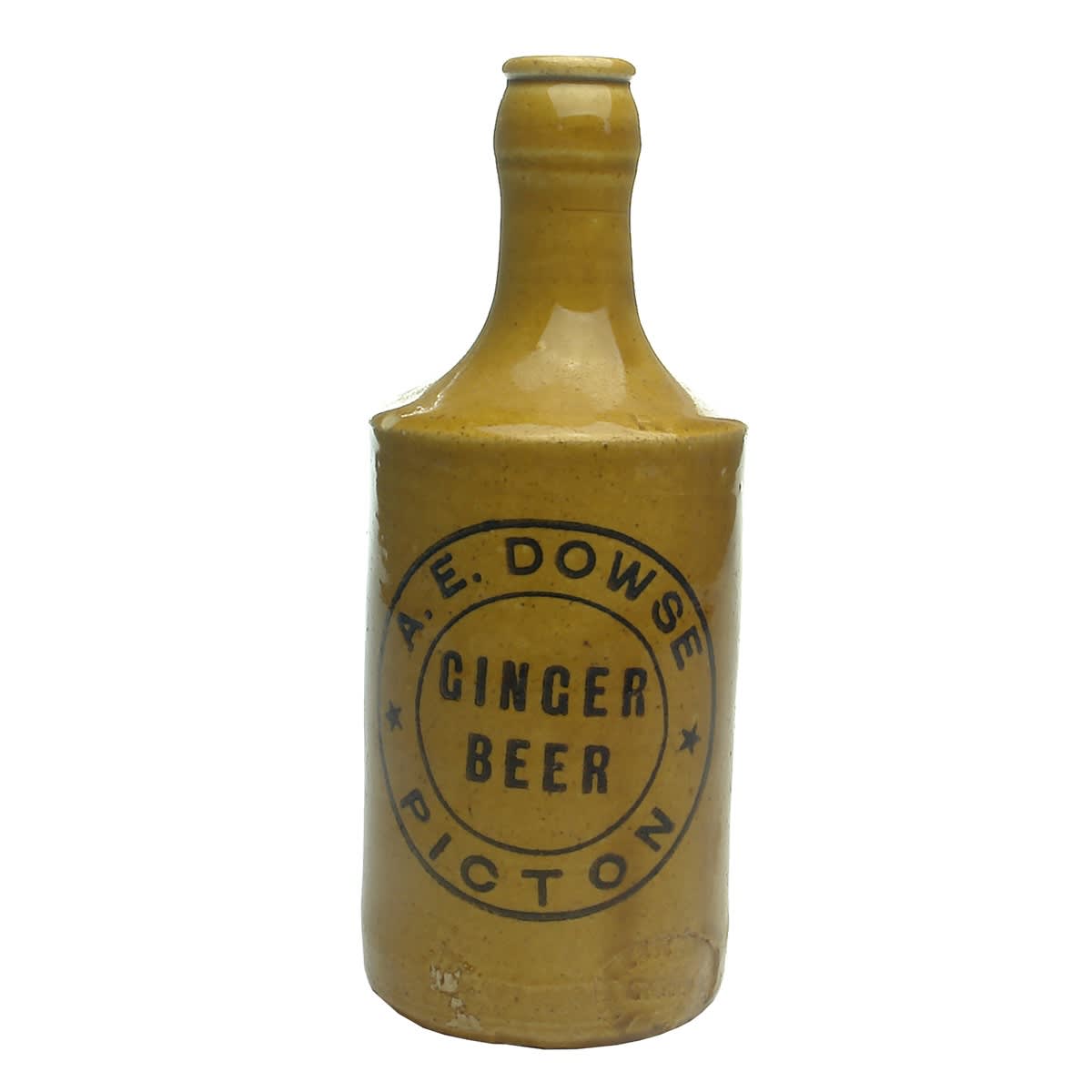 Ginger Beer. A. E. Dowse, Picton. Mauri Bros & Thomson stamp. All Tan. Crown Seal. (New South Wales)