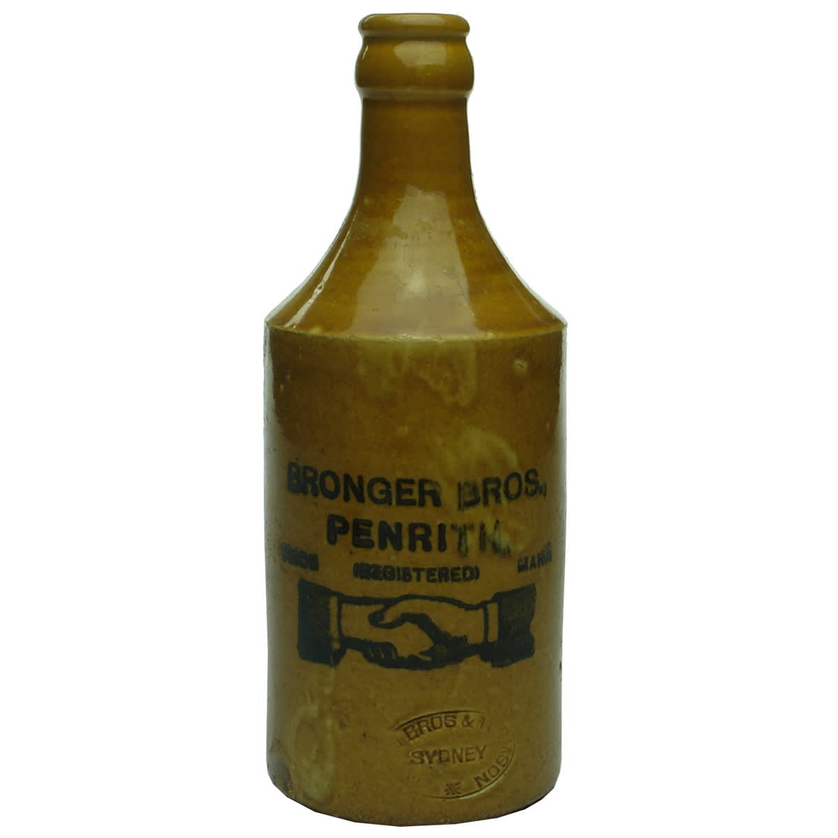 Ginger Beer. Bronger Bros., Penrith. All Tan. Crown Seal. (New South Wales)