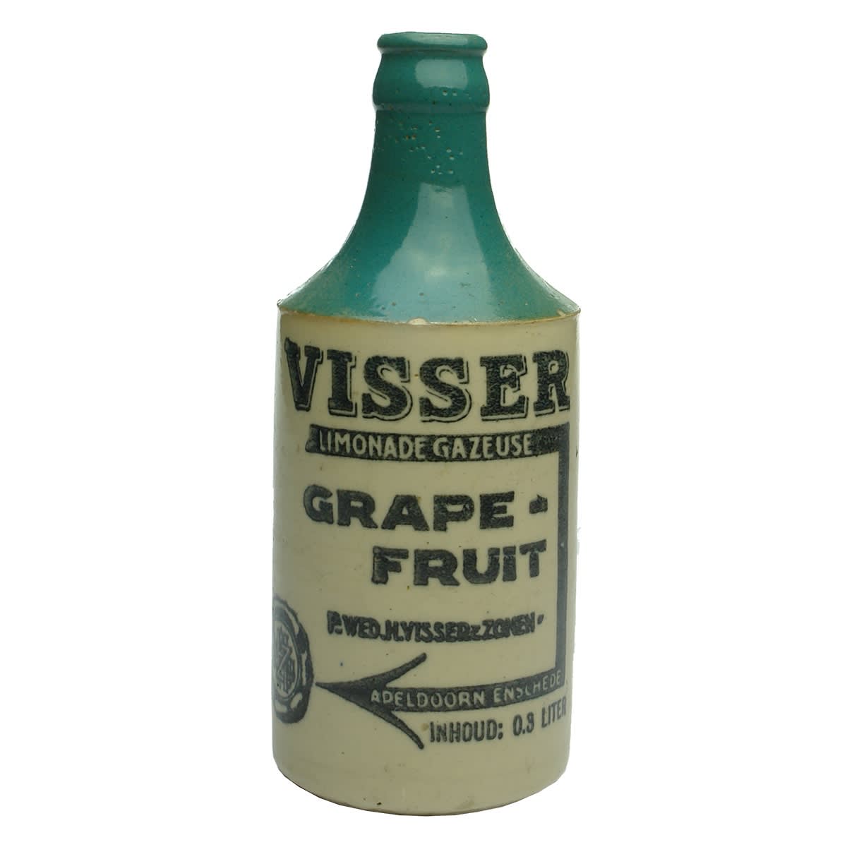 Ginger Beer. Visser Grapefruit, Apeldoorn, Enschede. Green Top. Crown Seal. Dump. 0.3 litres. (Netherlands)