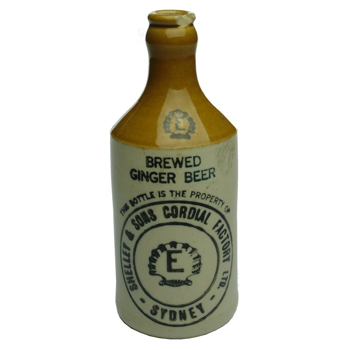 Ginger Beer. Shelley & Sons Cordial Factory Ltd, Sydney. Crown Seal. (New South Wales)