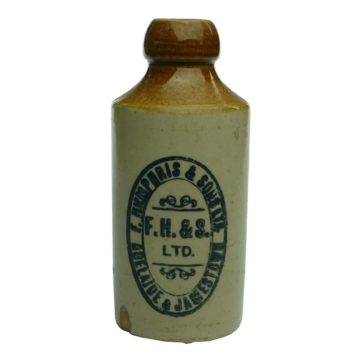 Ginger Beer. F. Humphris & Sons Ltd, Adelaide & Jamestown. Dump. Tan Top.(South Australia)