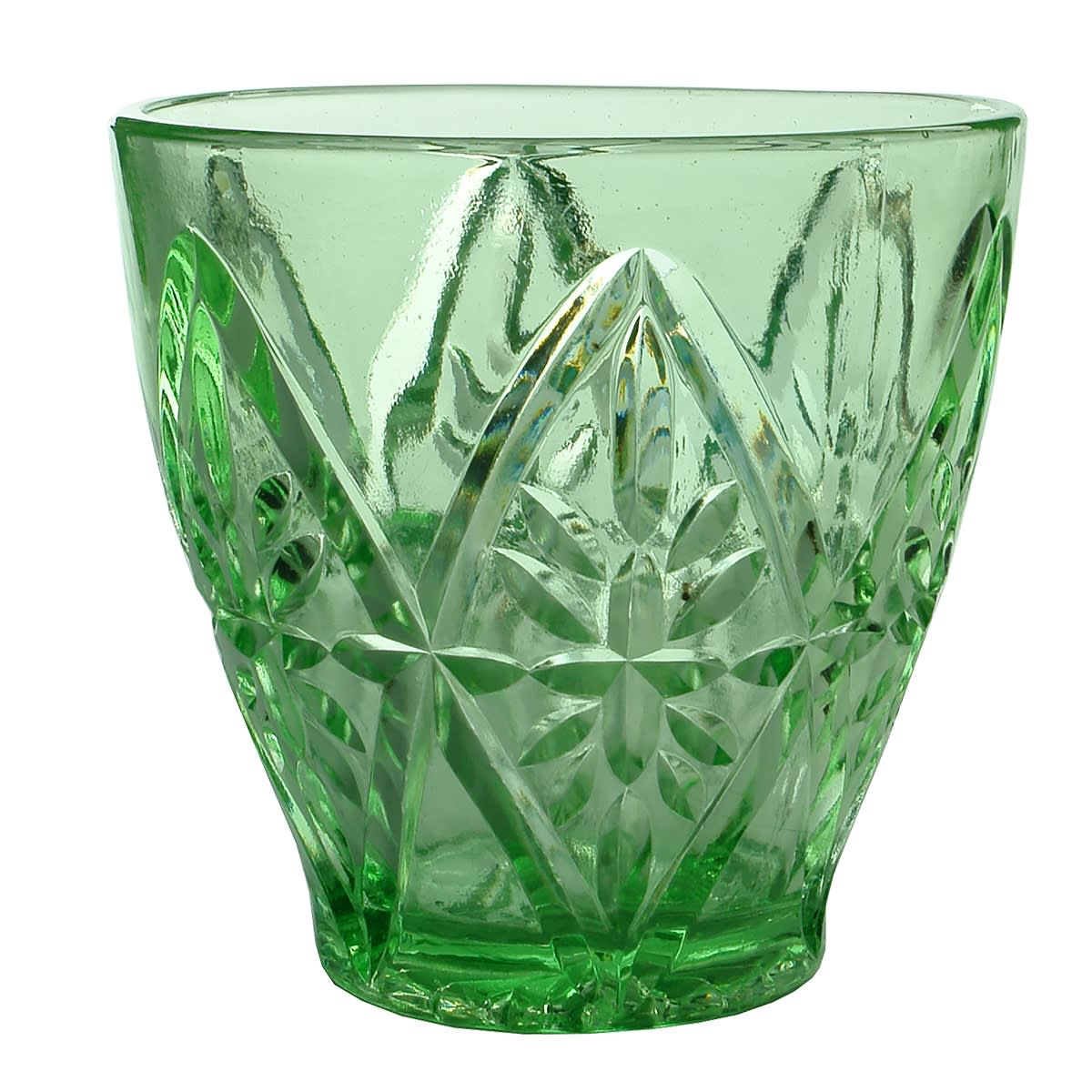 Glassware. Green Depression Glass Vase.