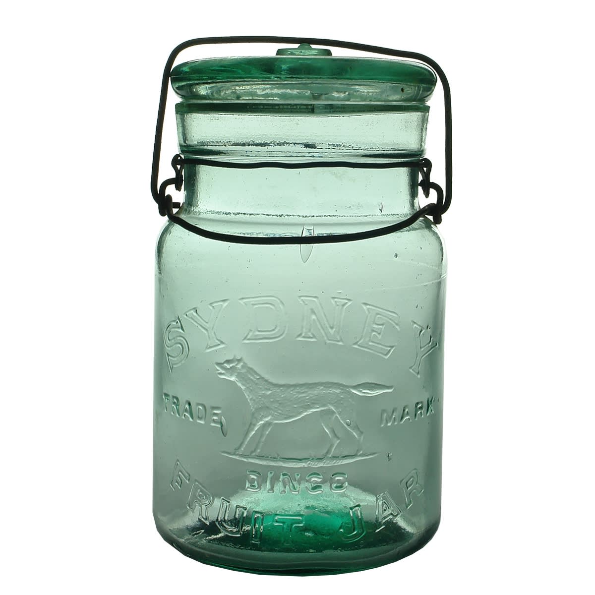 Preserving Jar. Sydney, Dingo Fruit Jar. Aqua. 1 Quart. (New South Wales)