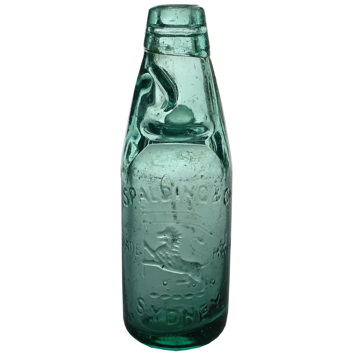 Codd. Spalding & Co., Sydney. One Way Pour. Aqua. 6 oz. (New South Wales)