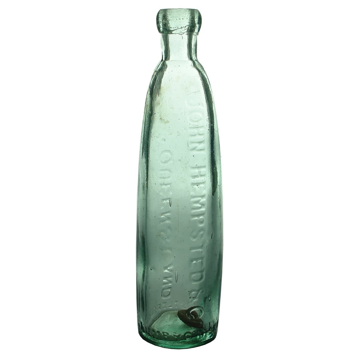 Stick Bottle. John Hempsted & Co, Queensland. Adams & Barrett Patent Jersey. Aqua. 10 oz. (Queensland)