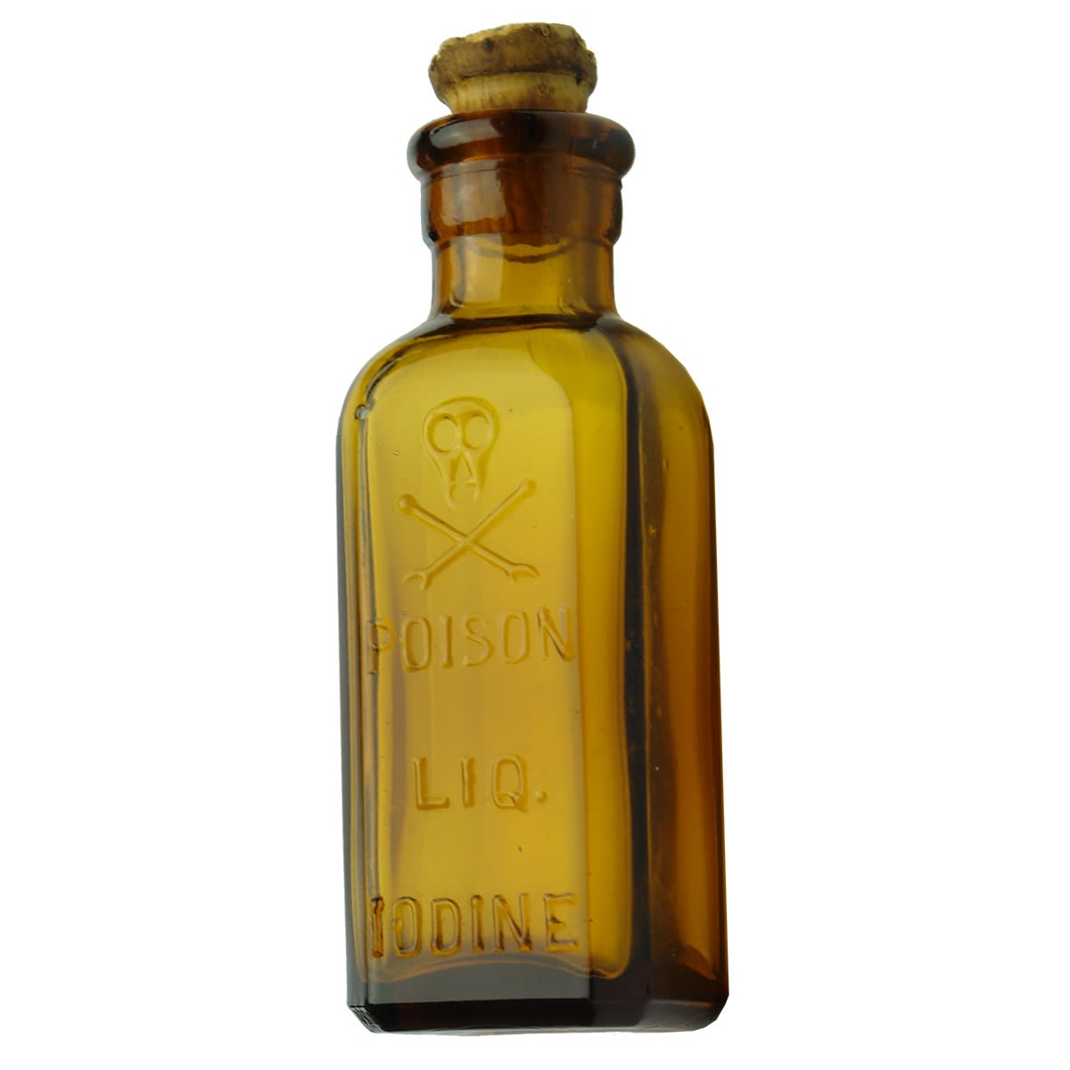 Poison. Skull & Crossbones. Iodine. Amber. 1 oz.