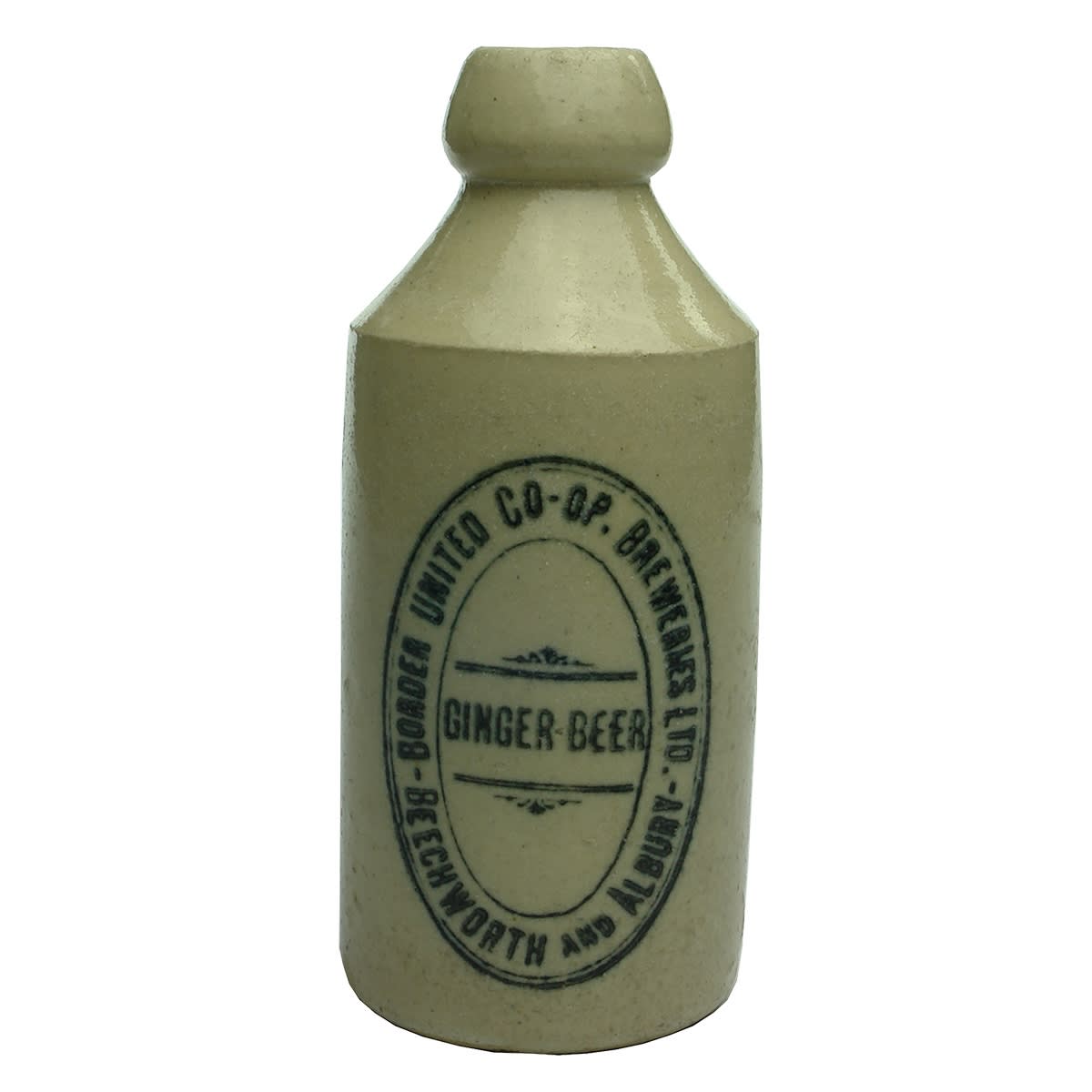 Ginger Beer. Border United Co-operative Breweries Ltd, Beechworth and Albury. All White. (Victoria & New South Wales)