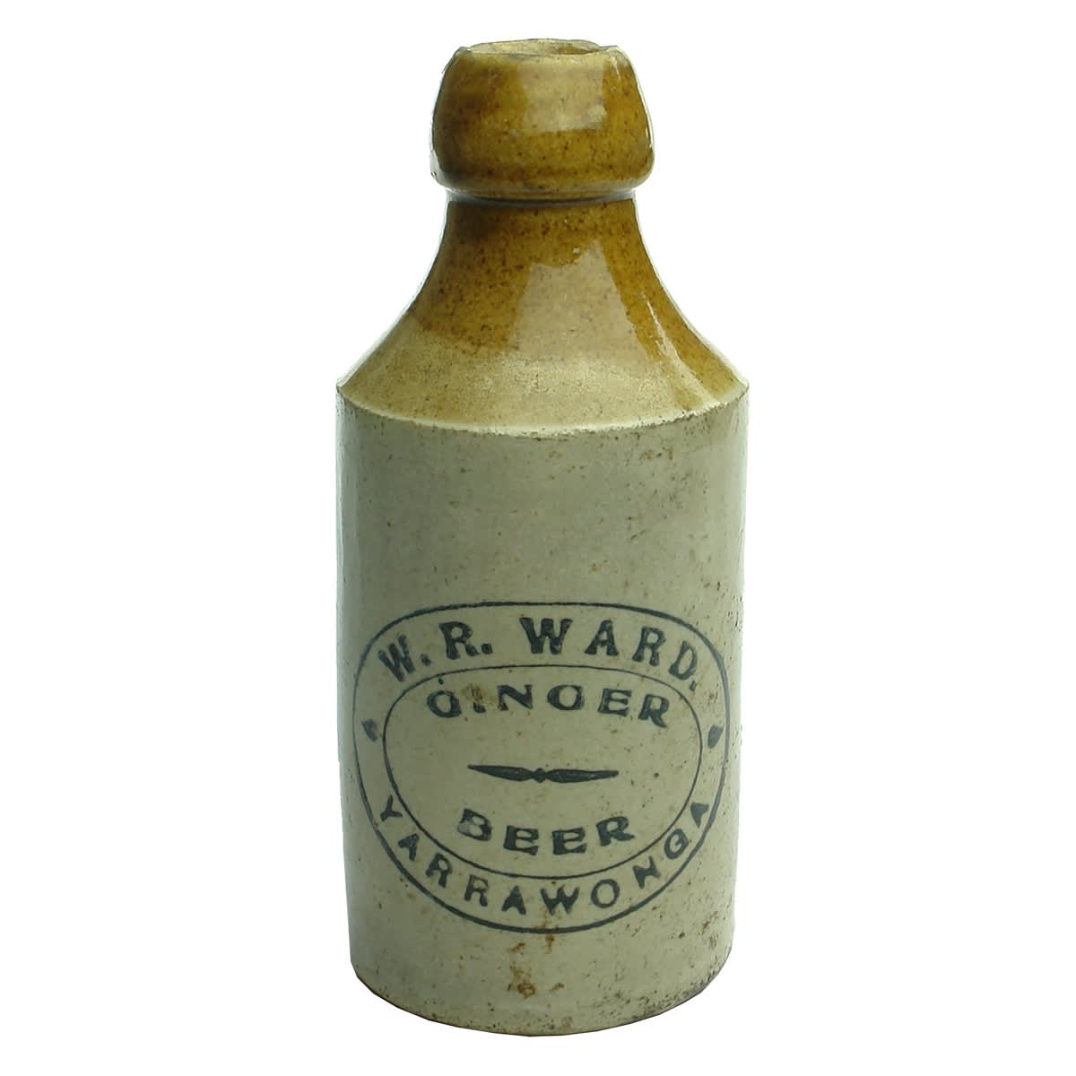 Ginger Beer. W. R. Ward, Yarrawonga. Dump. Tan Top. 10 oz. (Victoria)