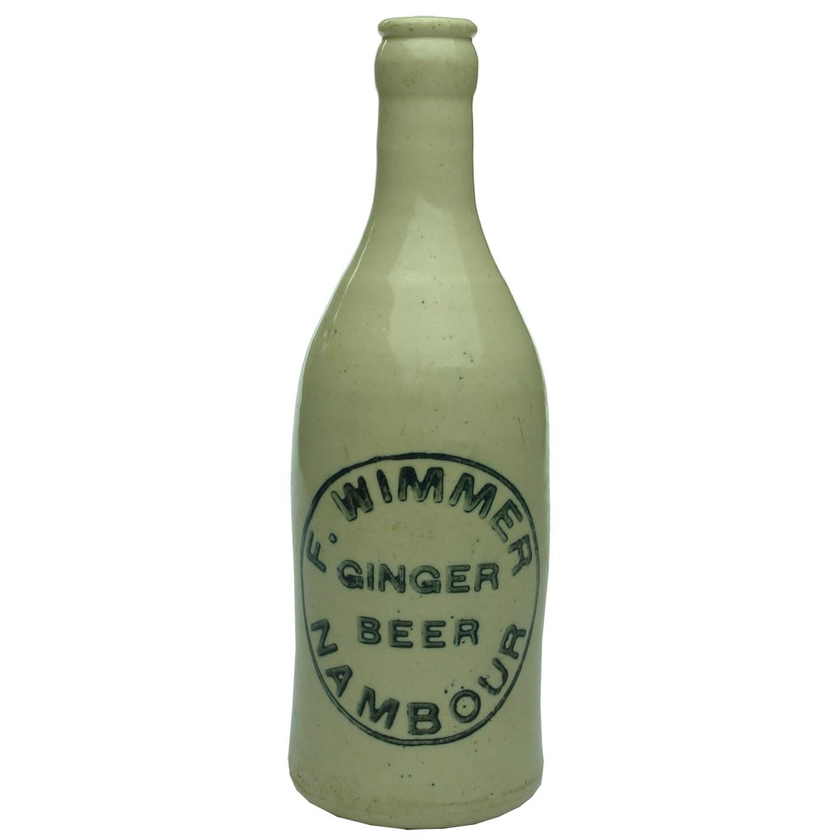 Ginger Beer. F. Wimmer, Nambour. All White. Crown Seal. Mauri Bros & Thomson. (Queensland)