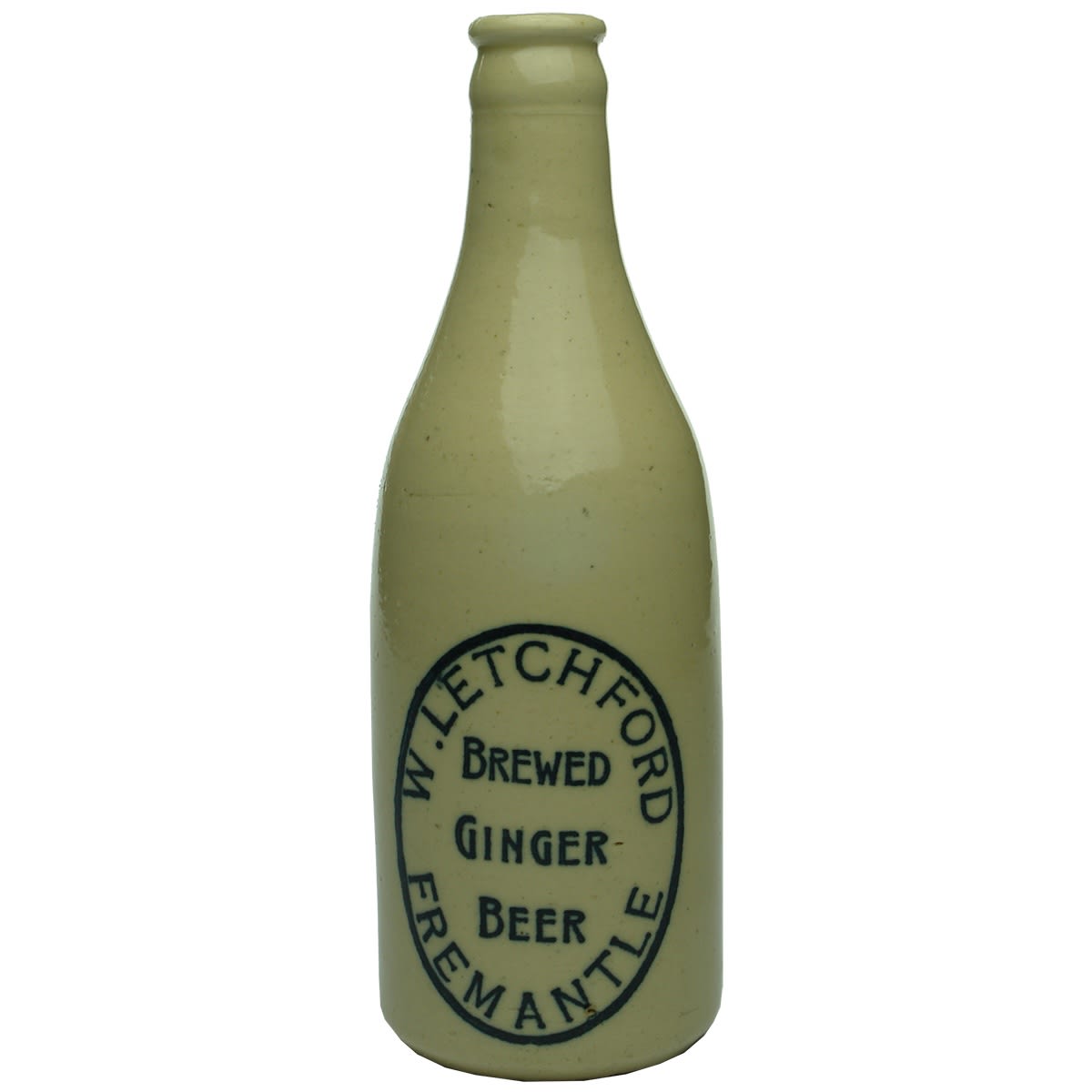 Ginger Beer. W. Letchford, Fremantle. Price Bristol English made variety. Crown Seal. All White. (Western Australia)