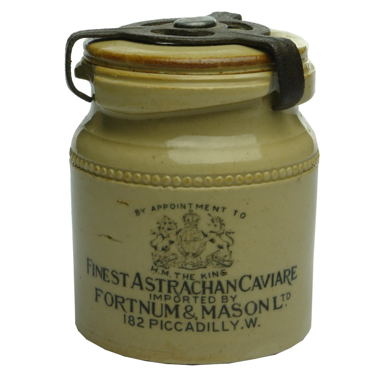 Jar. Fortnum & Mason Ltd Finest Astrachan Caviare. Original Lid and Closure. (United Kingdom)