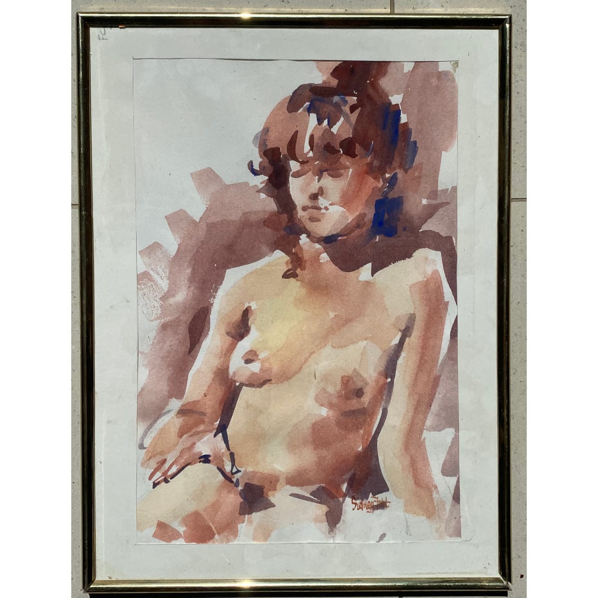 Painting. Nude study by Sidney Fort. Signed. 1 of 5 paintings in this auction.  (Lot 51 has a signed letter to the back from his daughter).