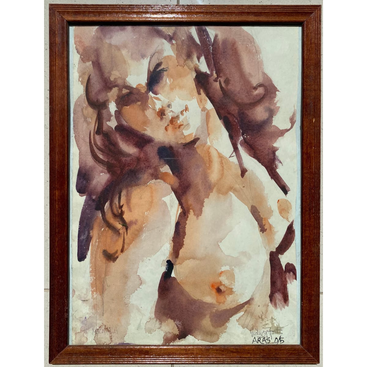 Painting. Nude study (Michaela in pencil) by Sidney Fort. Signed. ARAS 0/5.  1 of 5 paintings in this auction.  (Lot 51 has a signed letter to the back from his daughter).