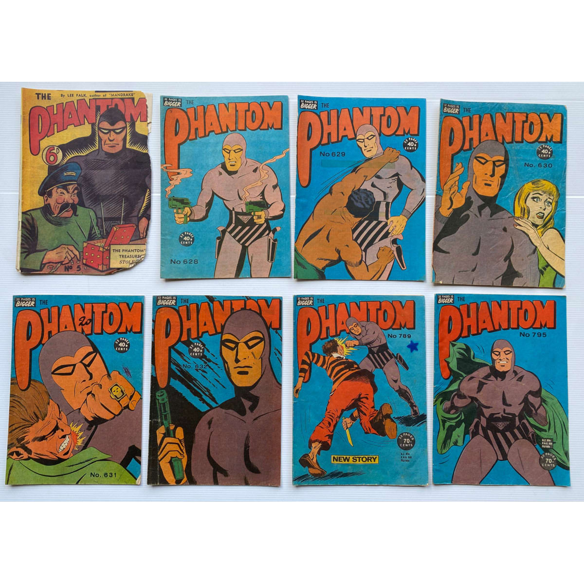 11 Comics. The Phantom. Numbers 5 and 628 - 632, 789, 795, 798, 804 & 817. Lee Falk.