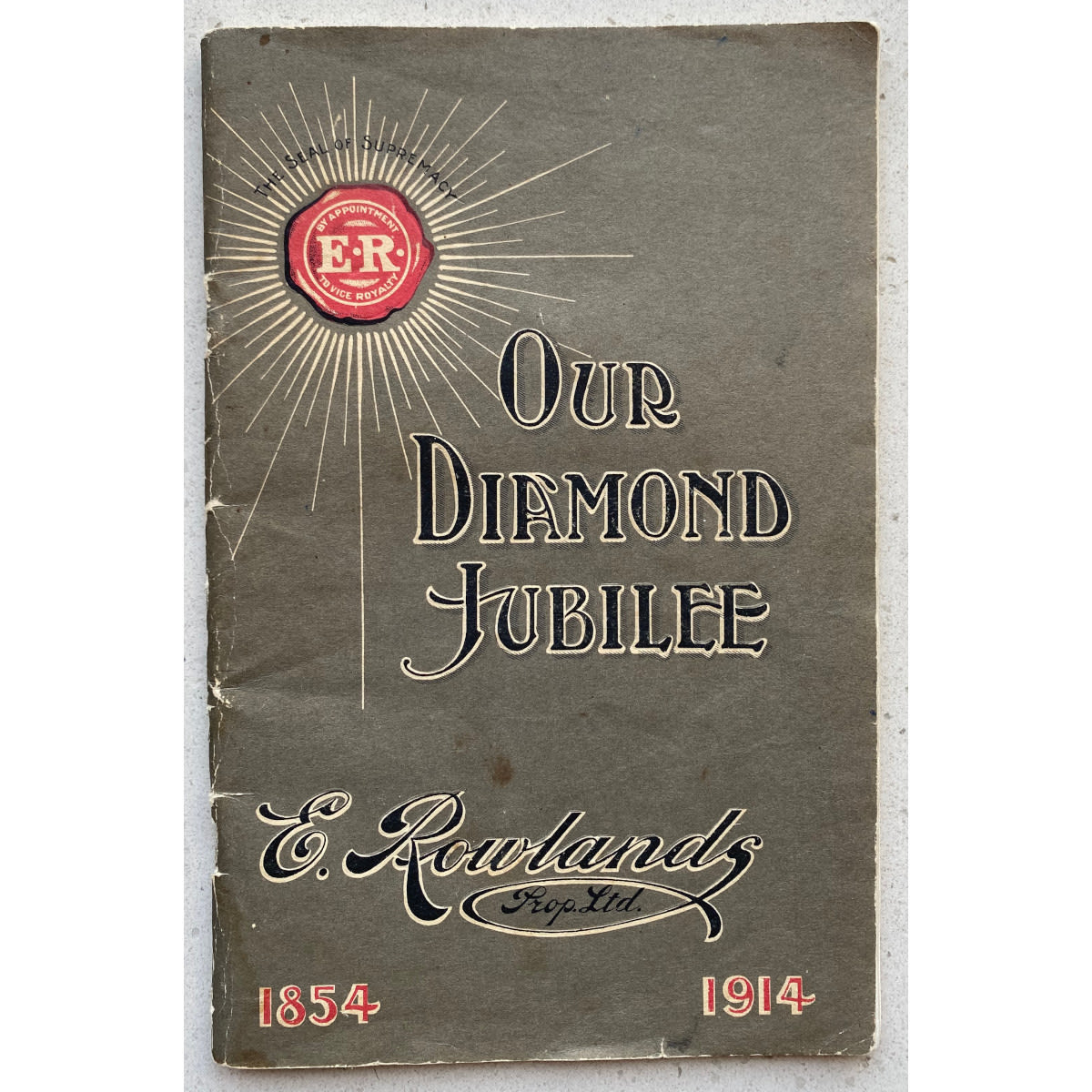 Original Booklet. Our Diamond Jubilee. E. Rowlands Pty Ltd. 1854 - 1914. Ballarat, Melbourne, Katoomba and Sydney.