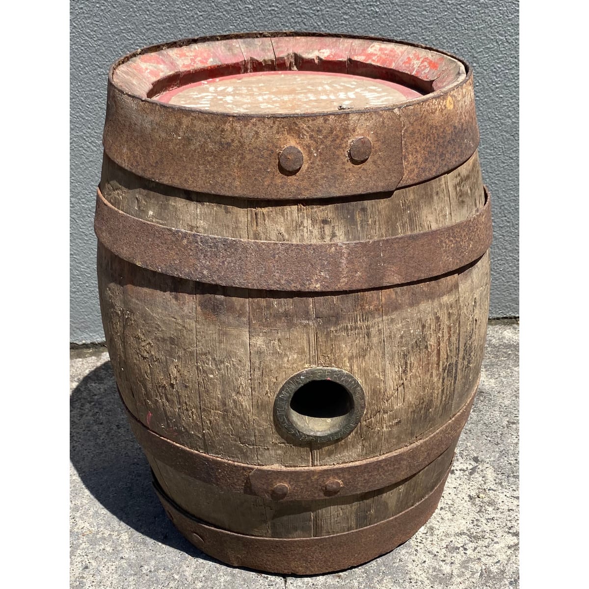 Small Wooden Beer Barrel. Brass Bung Castlemaine Perkins, Brisbane. Also branded on the ends XXXX engraved 6808 or 8089. (Queensland)