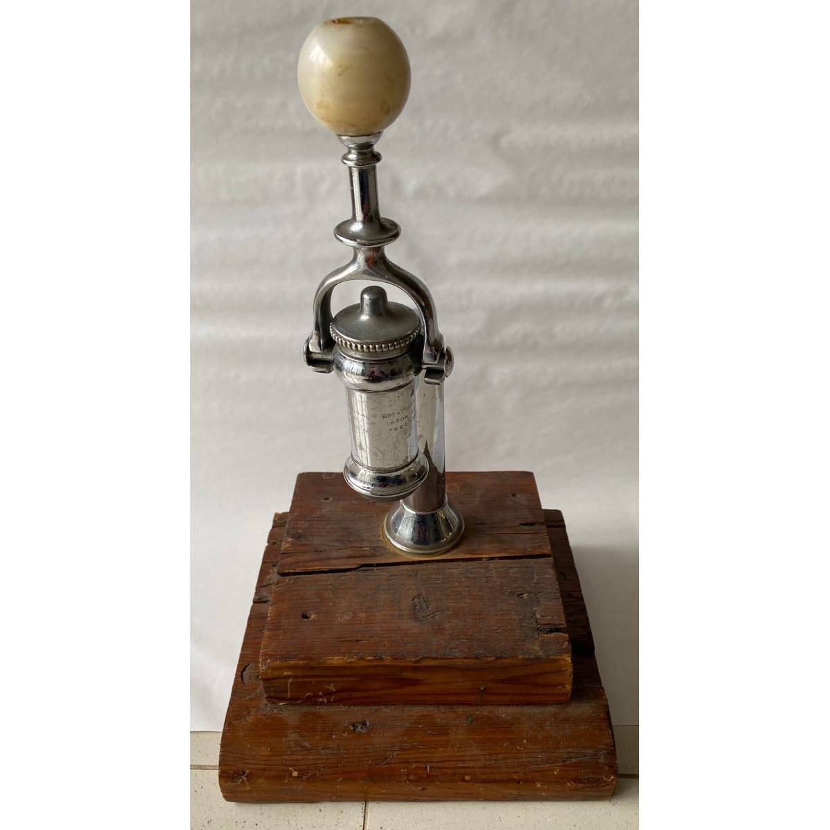 Patented Beer Tap. Patented USA July 16 1901 / March 25 1902. Great Britain 14704 - 1901, 7220 - 1902. Mounted on two pieces of board.