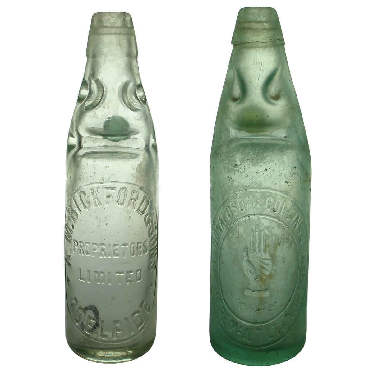 2 Codds: A. M. Bickford & Sons, Adelaide; Donaldson & Collins Ltd, Perth, Fremantle & Northam. (South Australia & Western Australia)