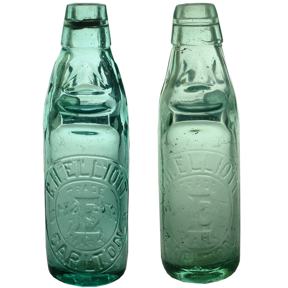 2 Codds. Both G. H. Elliott, Carlton. 1907 & 1916 bases. 6 oz. (Victoria)