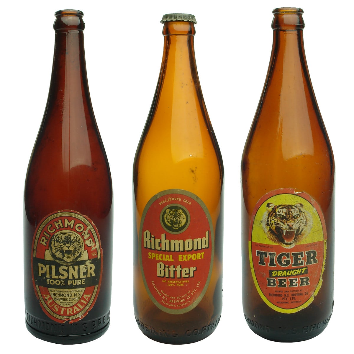 3 Labelled Richmond Beers: Pilsner; Special Export Bitter and Draught Beer. (Victoria)