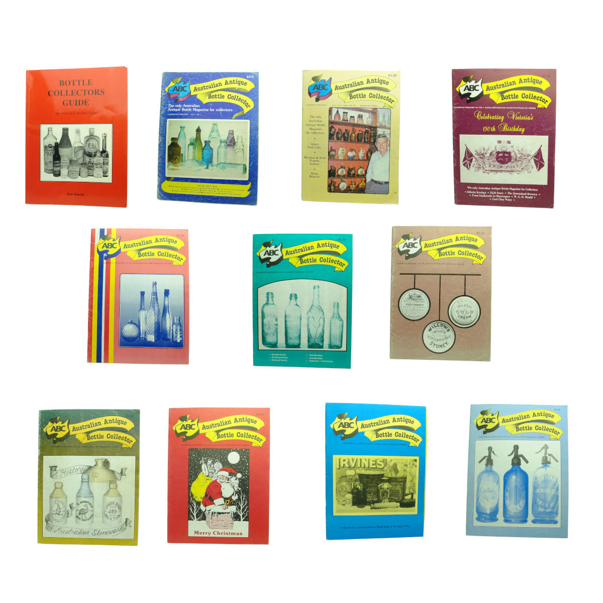 Books. 1. Bottle Collectors Guide, Ken Arnold, 1997. 2. Australian Antique Bottle Collectors Magazines: Volume 1, Number 1; Volume 2, Number 8; Volume 3, Numbers 7, 15, 19, 21, 23, 28, 31 and 37.