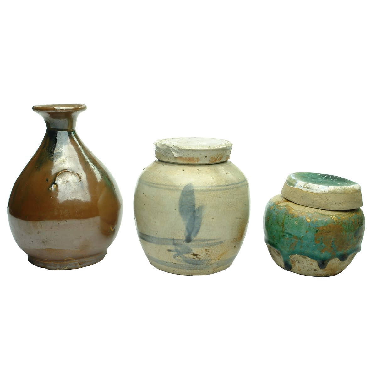 Chinese. 1. Tiger Whisky. 2. Grey Ginger Jar. 3. Green Ginger Jar.