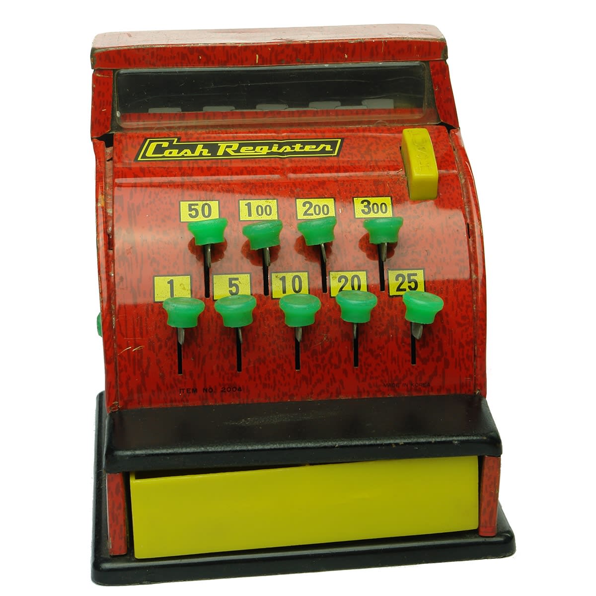 Toy. Tin Cash Register, Made in Korea.