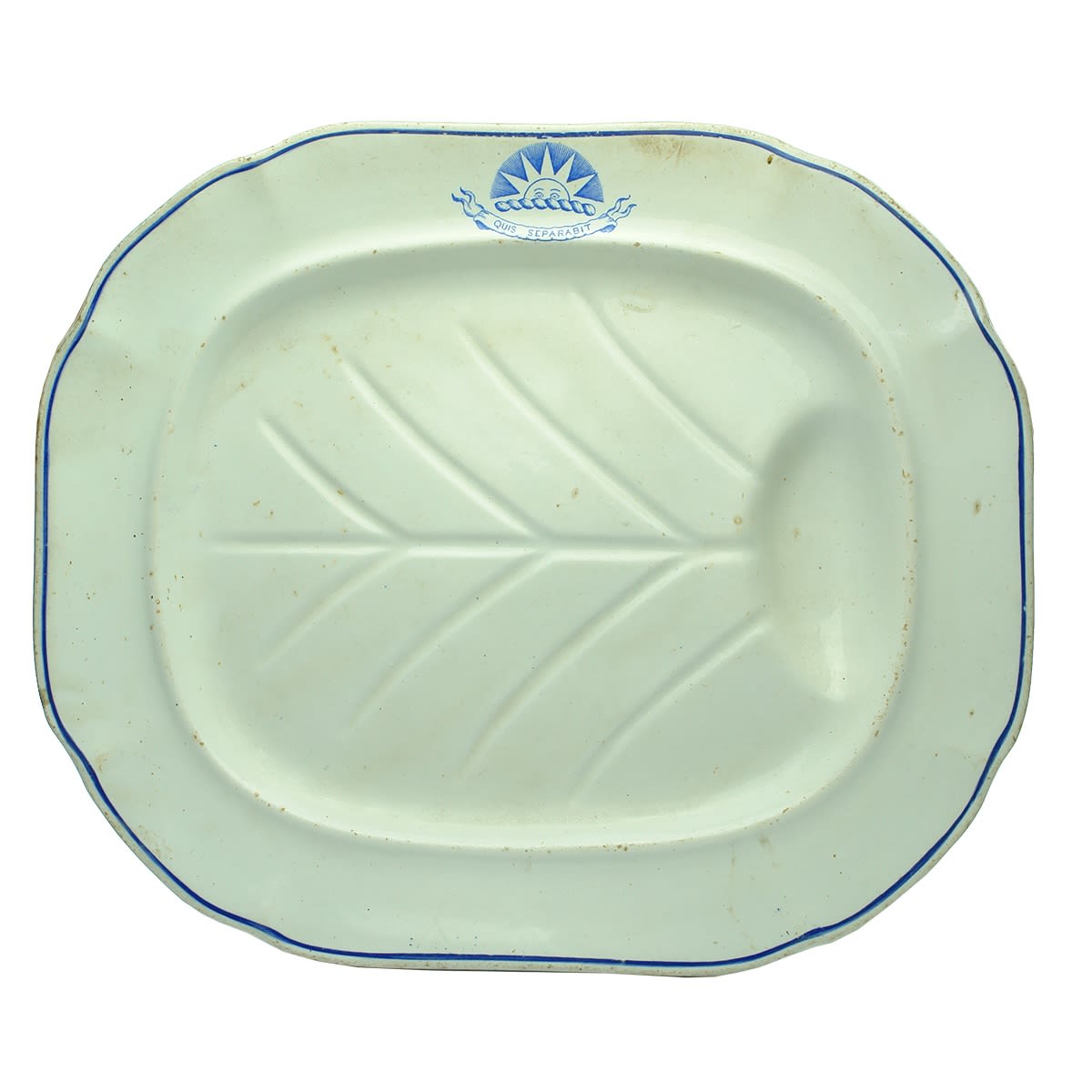 Shipping. 1840s P & O Platter with rising sun and Quis Separabit. Ashworth Real Ironstone China. (Peninsula and Oriental Steam Navigation Company, United Kingdom)
