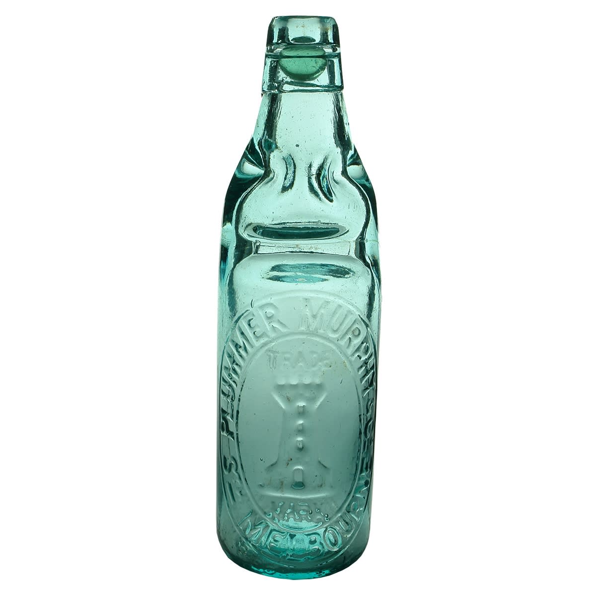 Codd. Plummer Murphy, South Melbourne. Caledonian Glass Works. Dobson. Deep Aqua. 10 oz. (MINT) (Victoria)