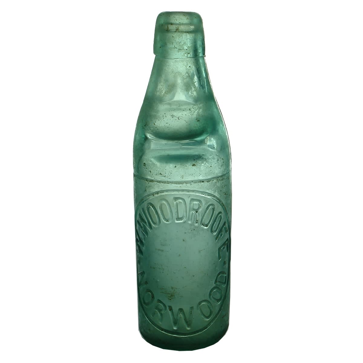 Cood. W. Woodroofe, Norwood. H base mark. Hills. Aqua. 10 oz. (South Australia)