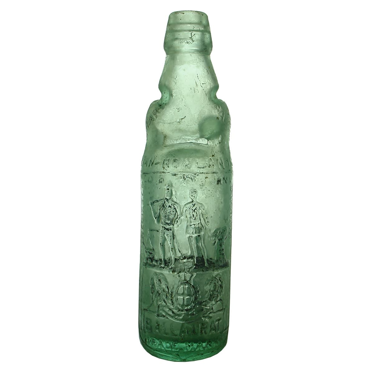 Codd. Rowlands, Ballarat & Melbourne. Reliance Patent. Aqua. 10 oz. (Victoria)