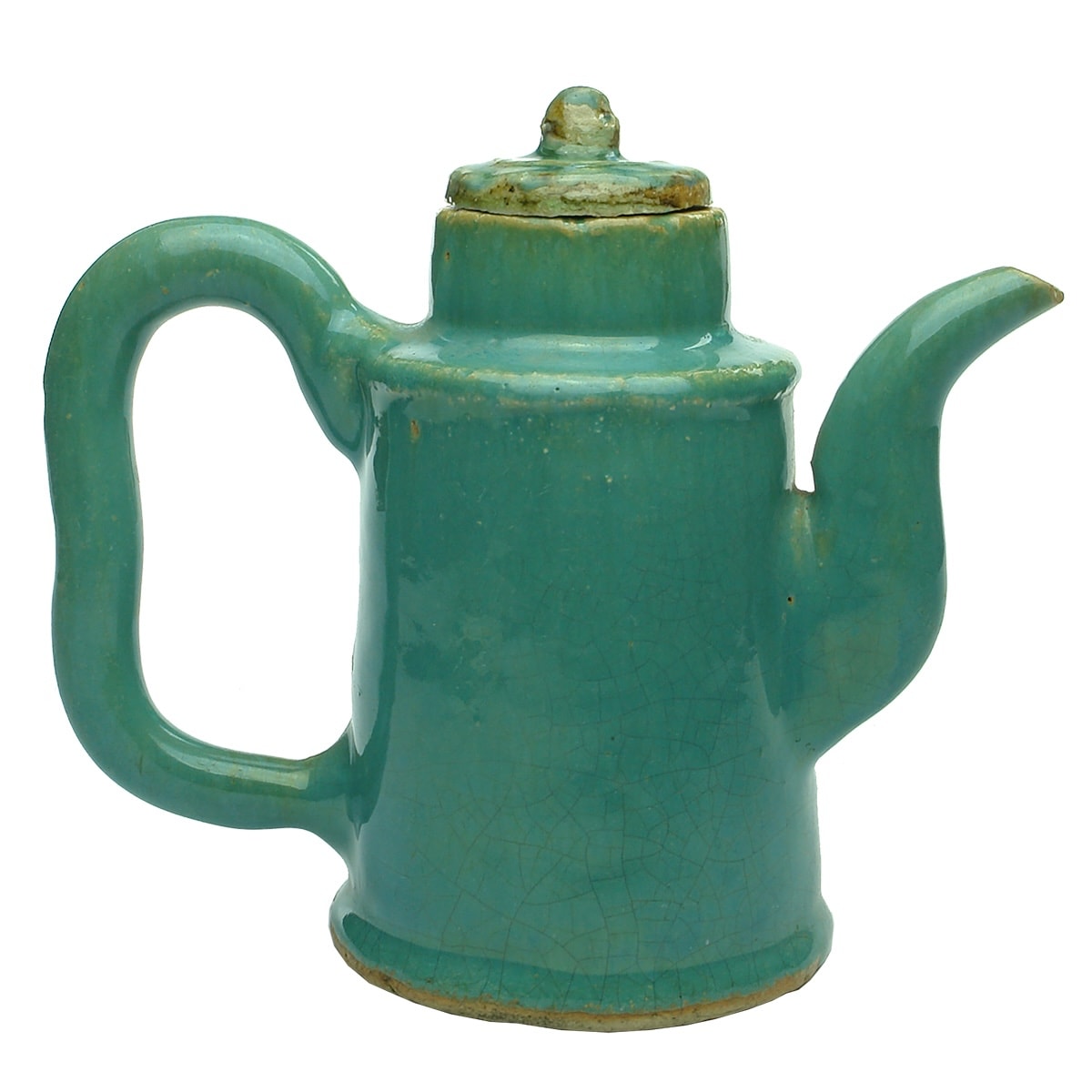 Chinese. Jade Coloured Chinese Teapot with Lid. (China)