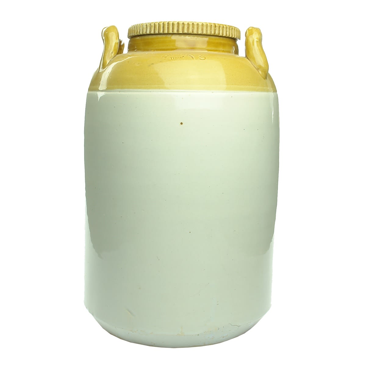 2 Handled Wide mouth Demijohn. V. B. Narania & Co. Than.