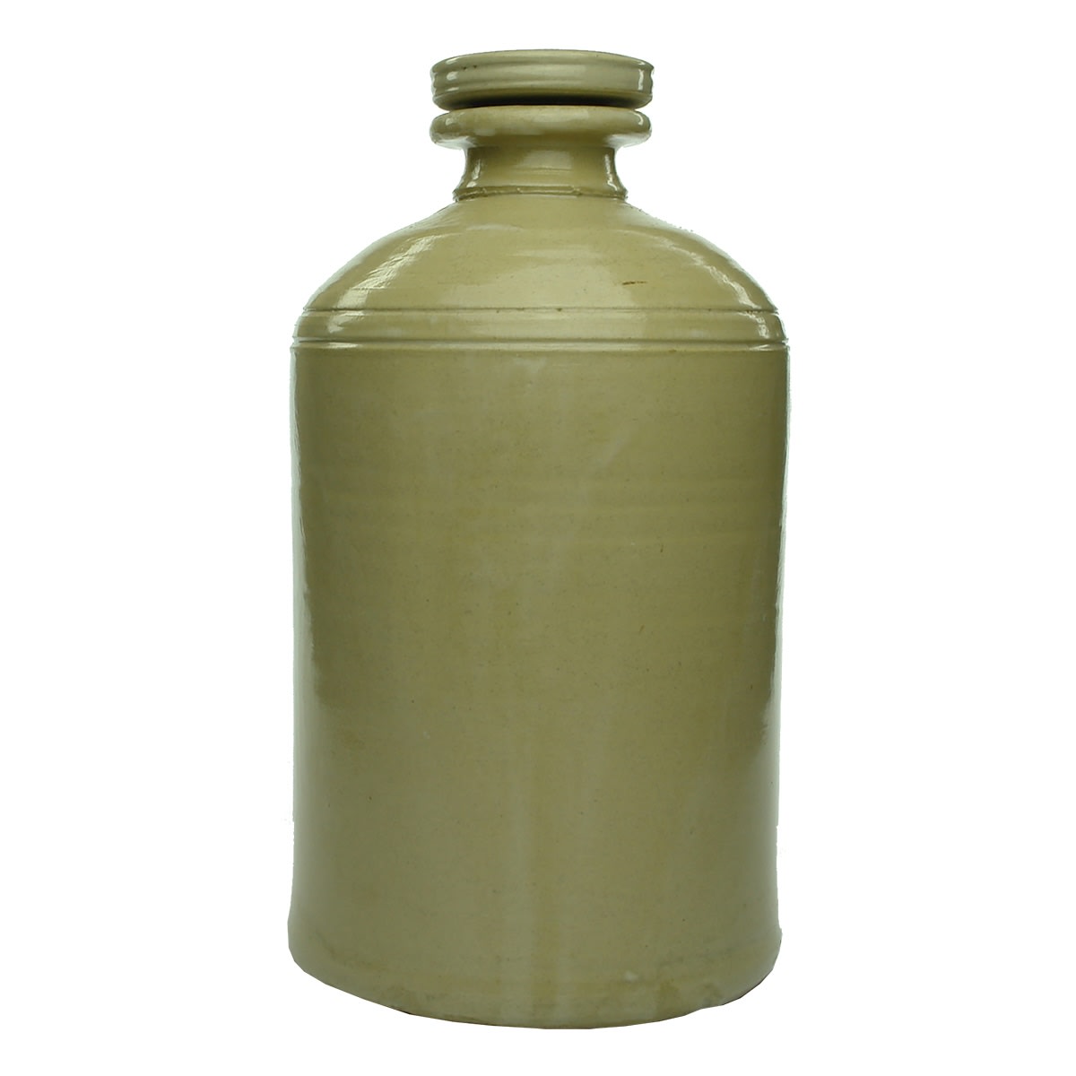 Demijohn. All White Chemical type with original stopper. No markings. Half Gallon.