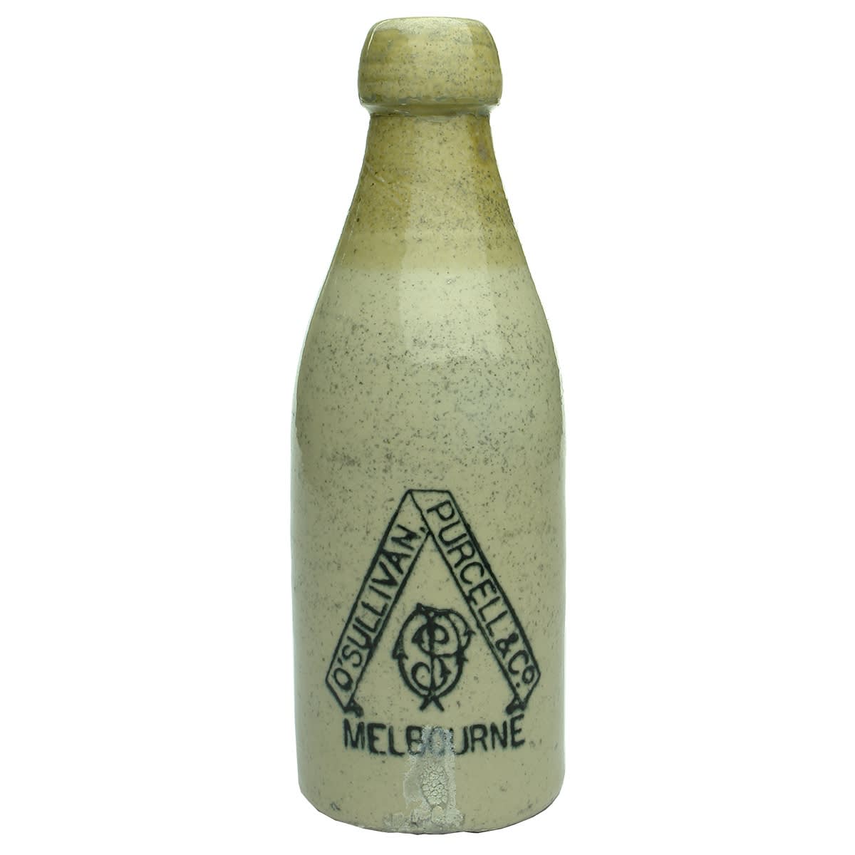 Ginger Beer. O'Sullivan, Purcell & Co., Melbourne. Champagne. Bendigo Pottery. Light Tan Top. (Victoria)