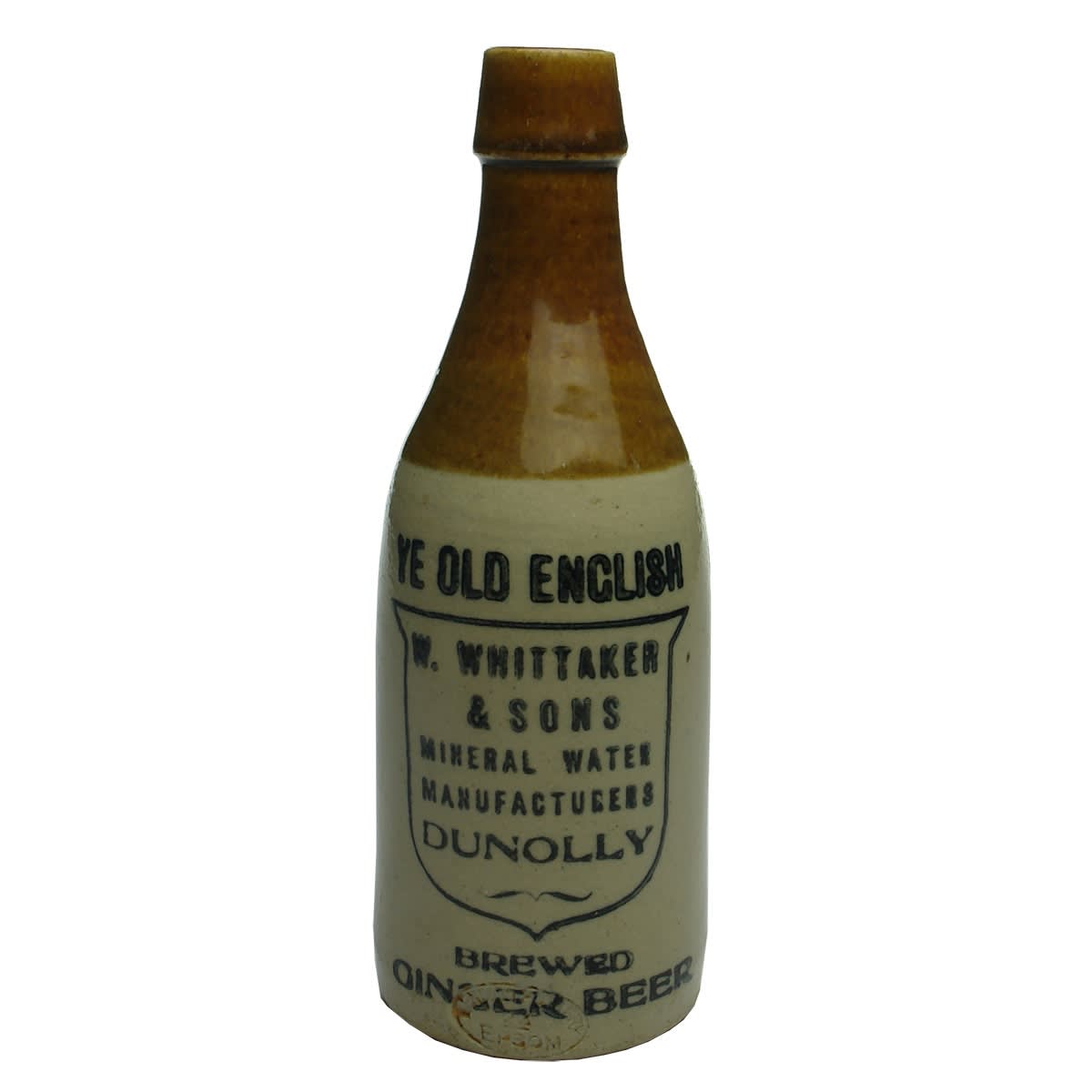 Ginger Beer. W. Whittaker & Sons, Dunolly. Champagne. Tan Top. (Victoria)