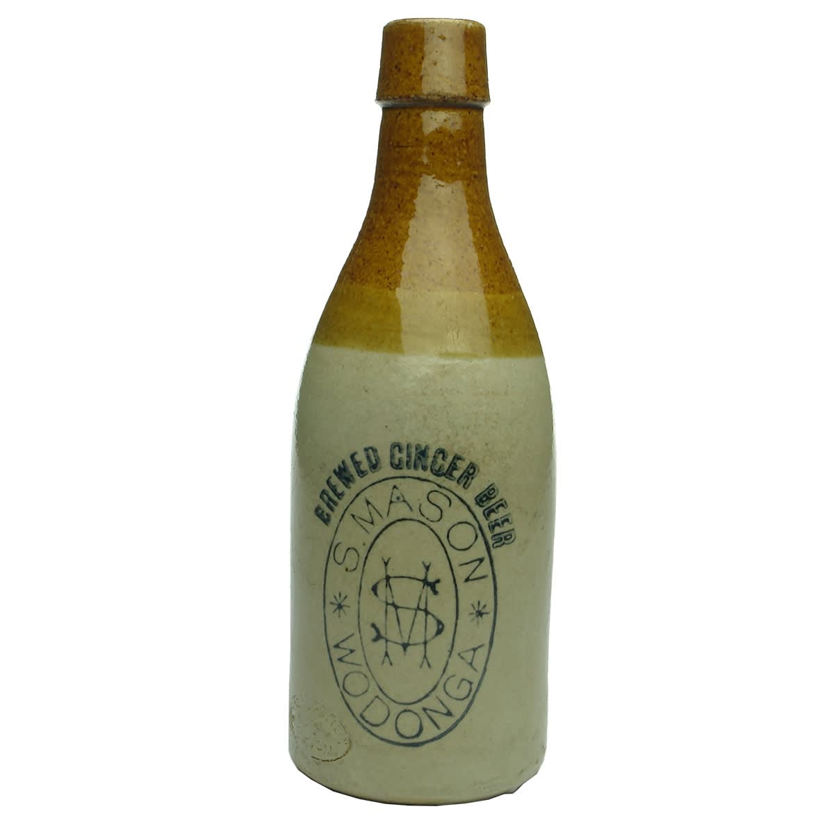 Ginger Beer. S. Mason, Wodonga. Champagne. Bendigo Pottery. (Victoria)