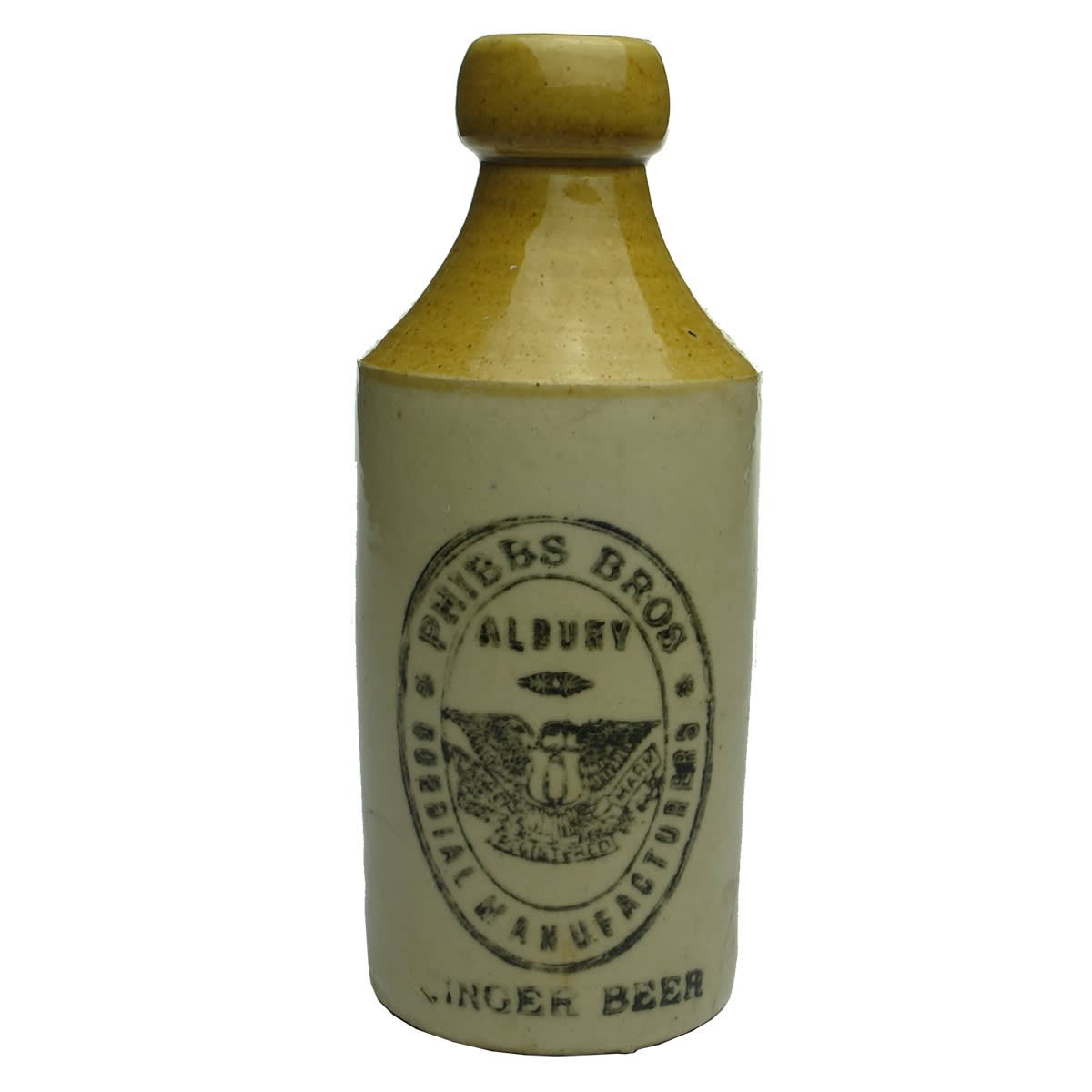 Ginger Beer. Phibbs Bros, Albury. Eagle. Tan Top. Dump. (New South Wales)