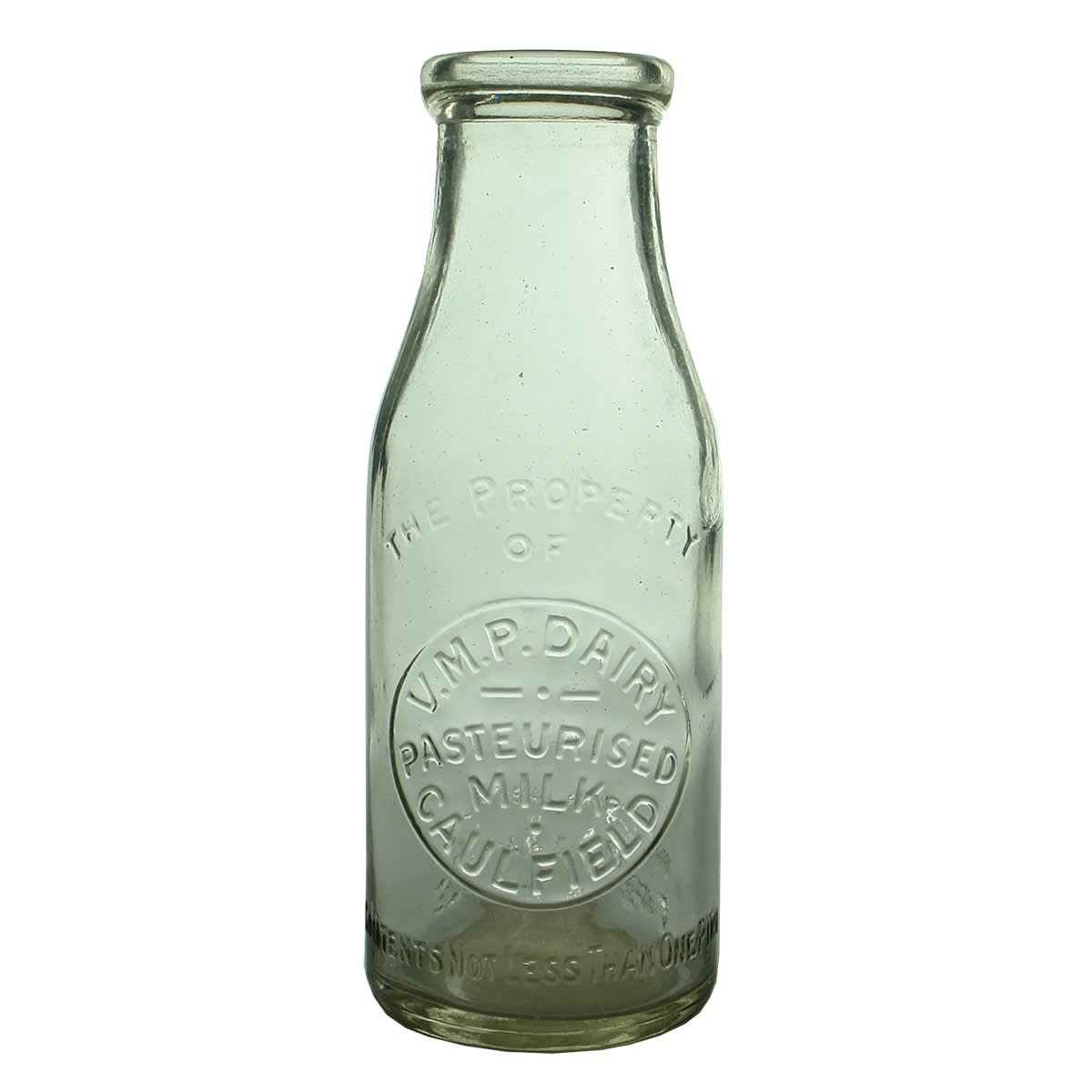 Milk. V. M. P. Dairy, Caulfield. Wad Lip. Clear. 1 Pint. (Victoria)