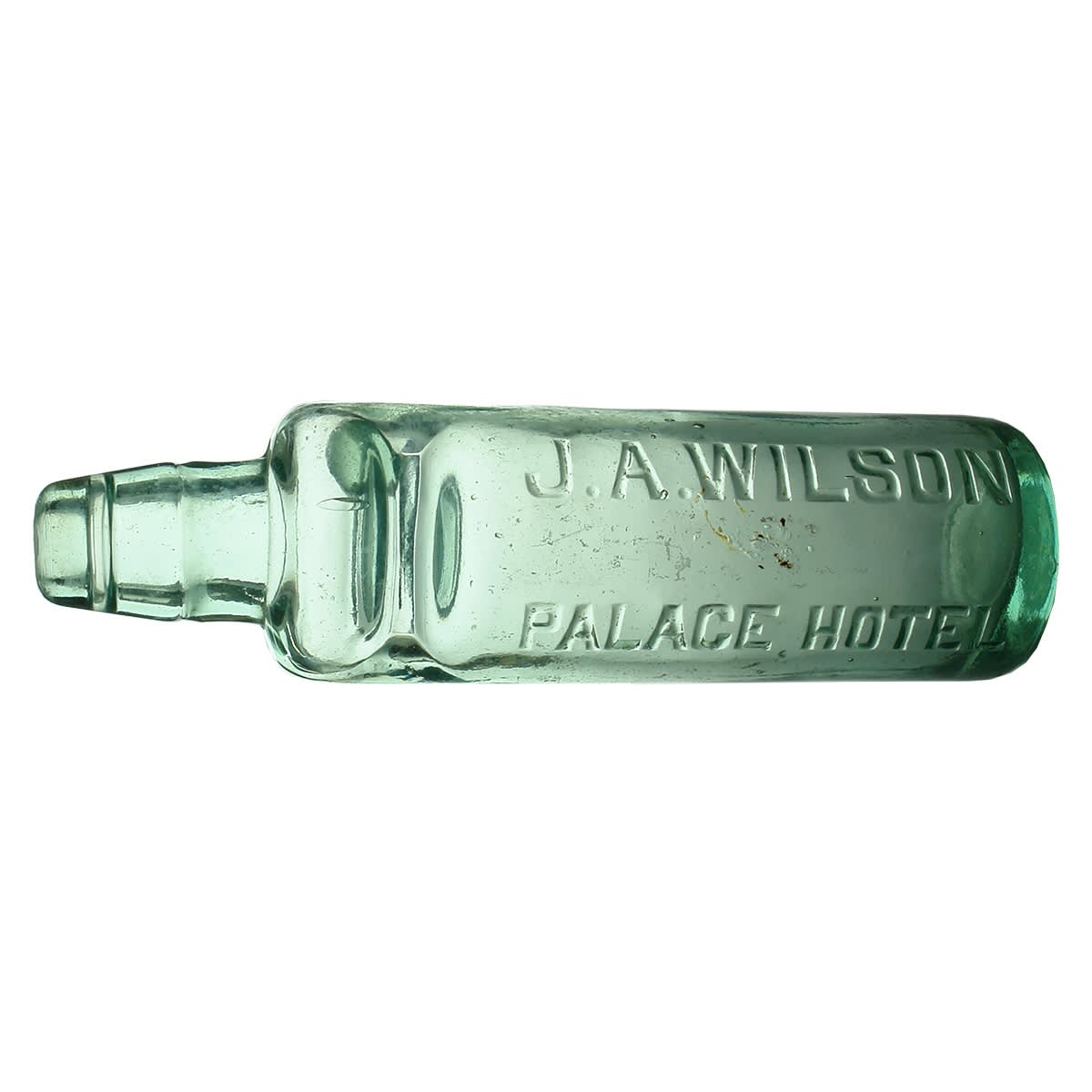 Codd. J. A. Wilson, Palace Hotel. Spun top. Aqua. 10 oz. (Melbourne, Victoria)