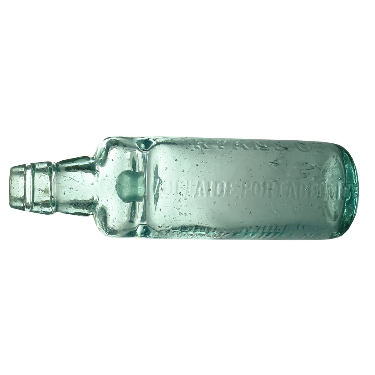 Codd. Ryan & Co, Adelaide, Port Adelaide and Broken Hill. All Way Pour. Aqua. 10 oz. (South Australia, New South Wales)