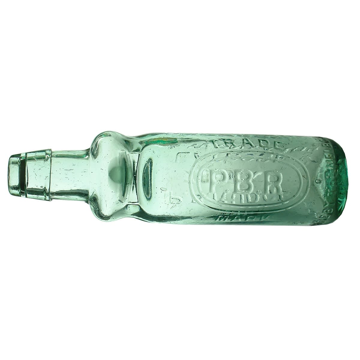 Codd. P. B. Rudge, Zeehan, Latrobe & Wynyard. Bulge Neck. Melbourne Glass Works. Aqua. 10oz. (Tasmania)