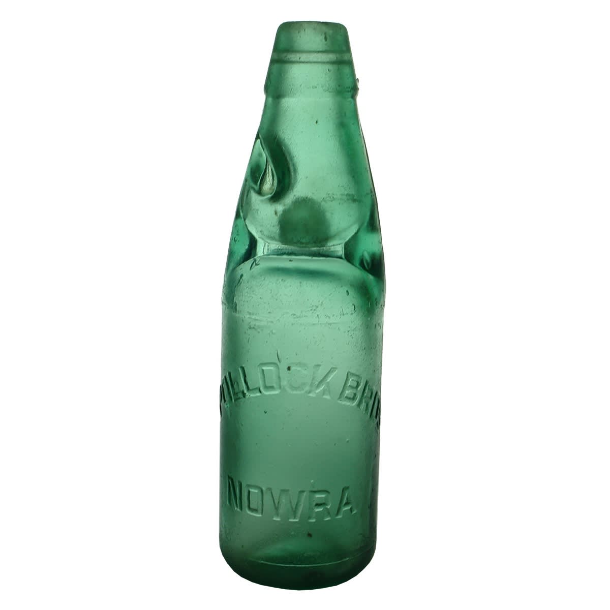 Codd. Pollock Bros., Nowra. Ross Bros. Deep Aqua. One Way Pour. 10 oz. (New South Wales)