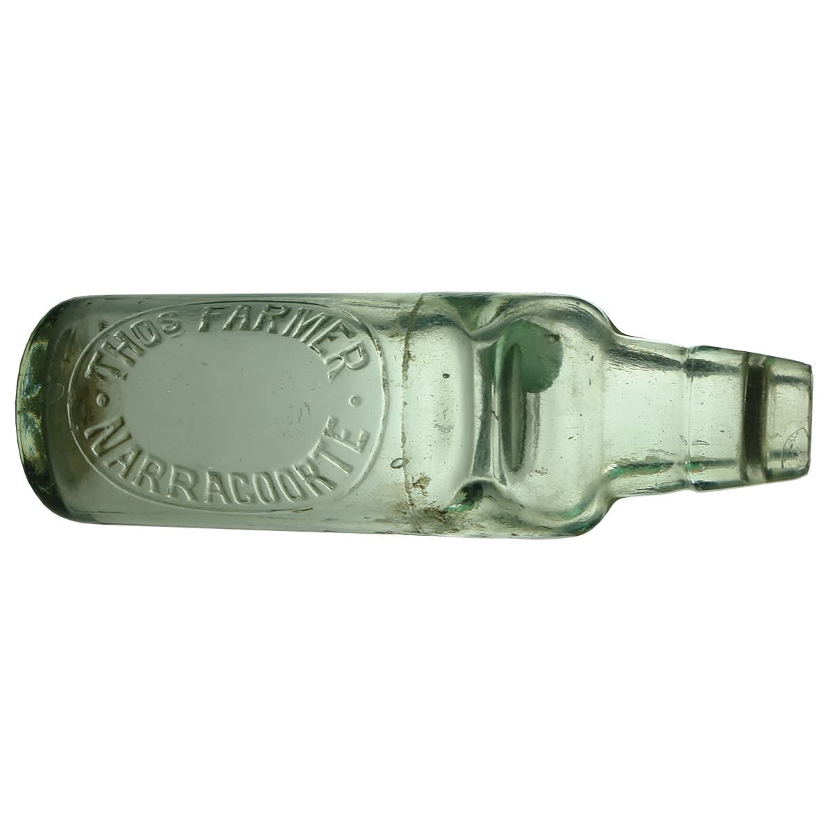 Codd. Thos Farmer, Narracoorte (as spelt on bottle). Clear. All Way Pour. 6 oz. (South Australia)