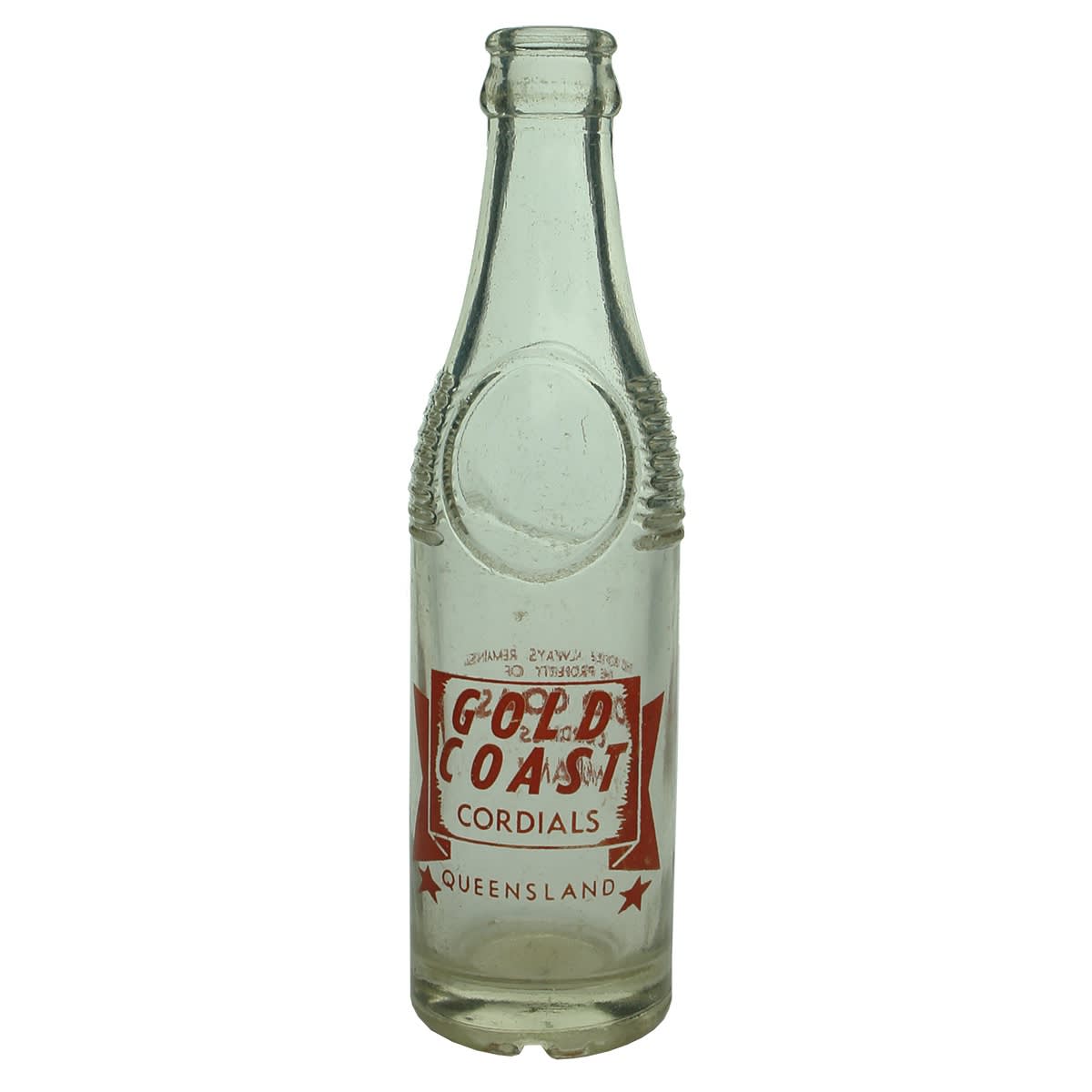 Ceramic Label Crown Seal. Gold Coast Cordials Miami. Bullet type. (Queensland)
