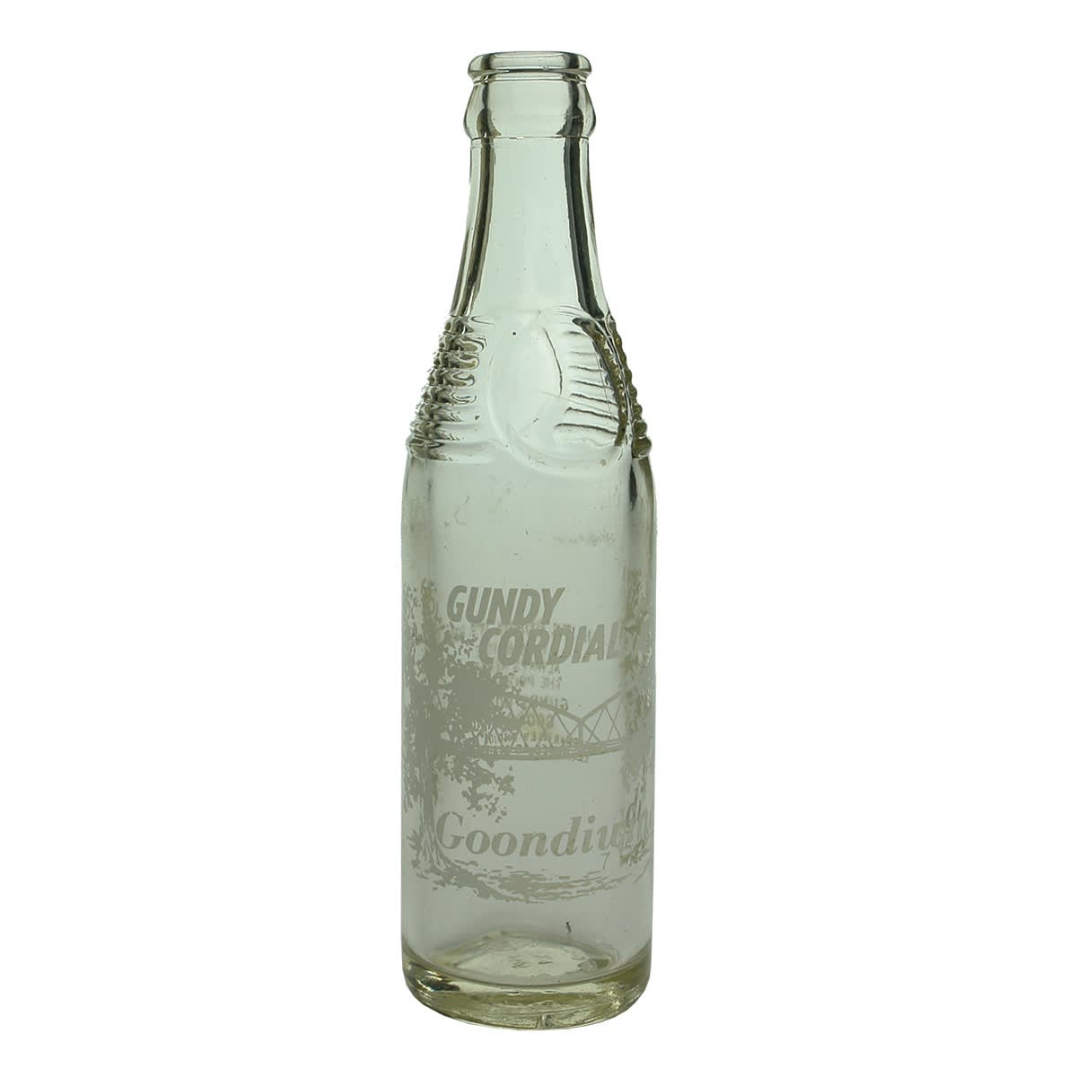 Crown Seal. Ceramic Label. Gundy Cordials Goondiwindi. Bullet shape. (Queensland)