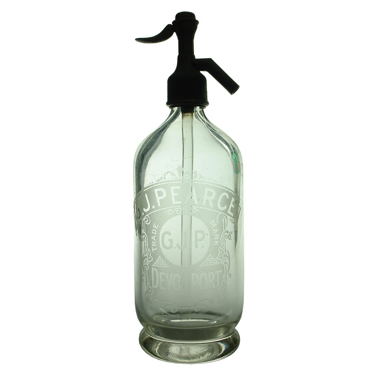 Syphon. G. J. Pearce, Devonport. Round. Clear. 30 oz. (Tasmania)