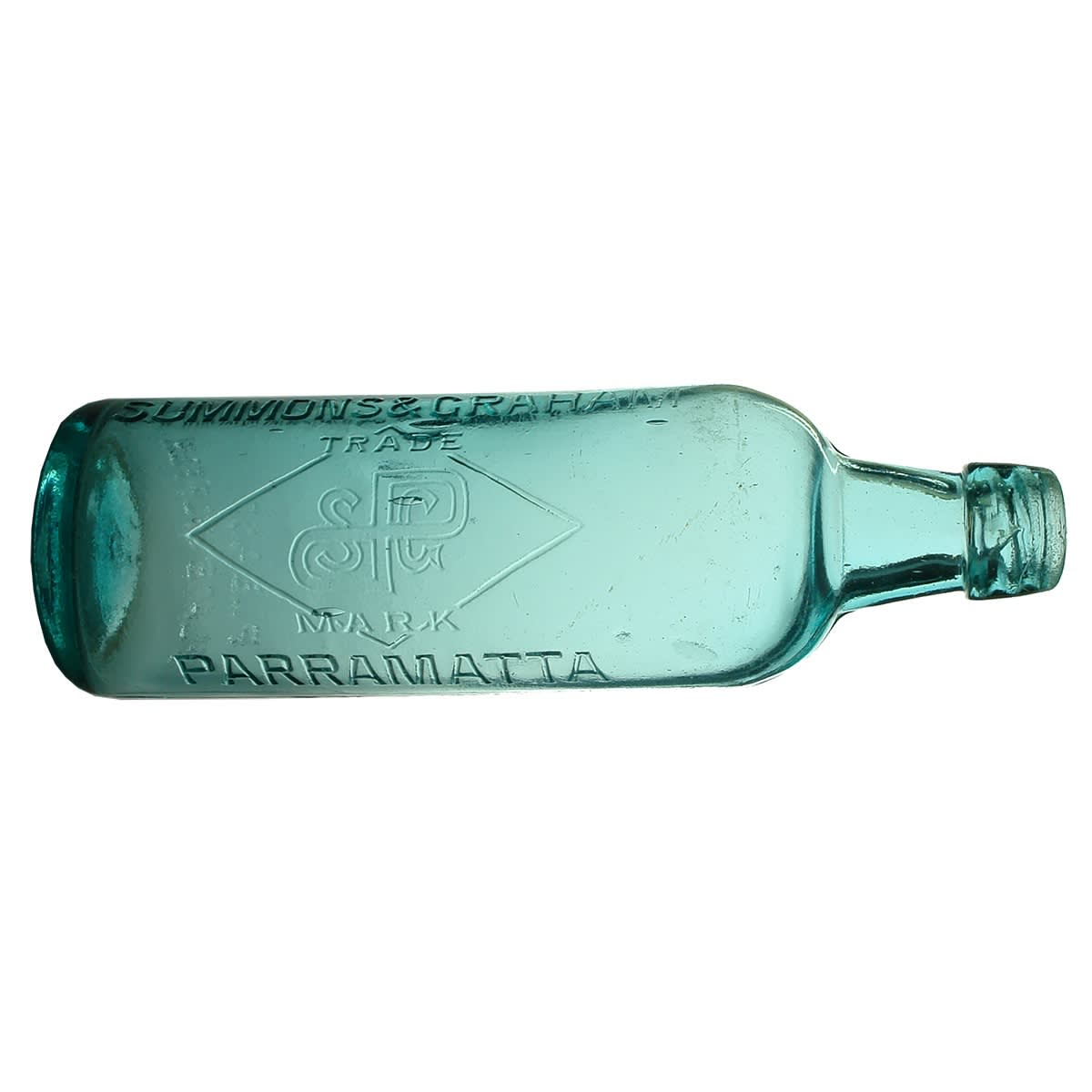 Internal Thread. Summons & Graham, Parramatta. Blue Aqua shouldered type. (New South Wales)