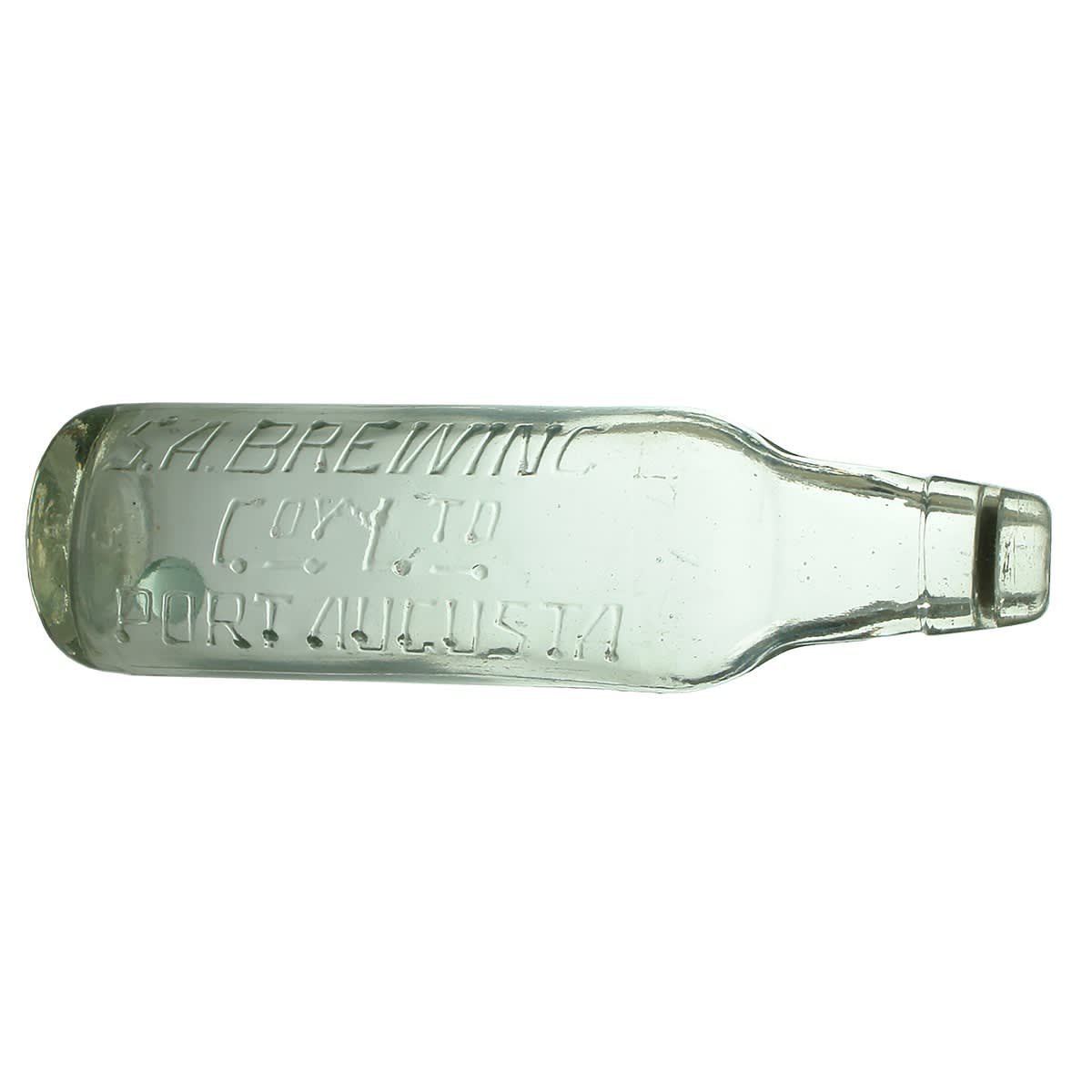 Patent. S. A. Brewing Coy Ltd, Port Augusta. Marble Bottle. Clear. 10 oz. (South Australia)